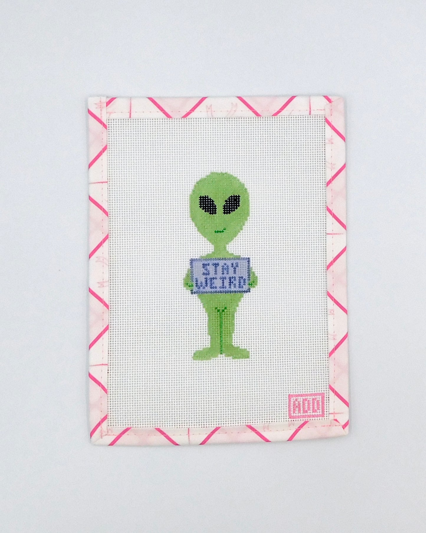 Stay Weird Alien Needlepoint Canvas