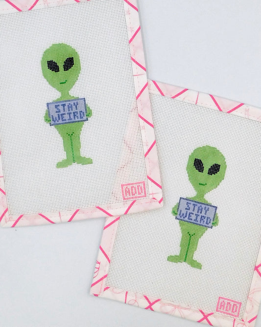 Stay Weird Alien Needlepoint Canvas