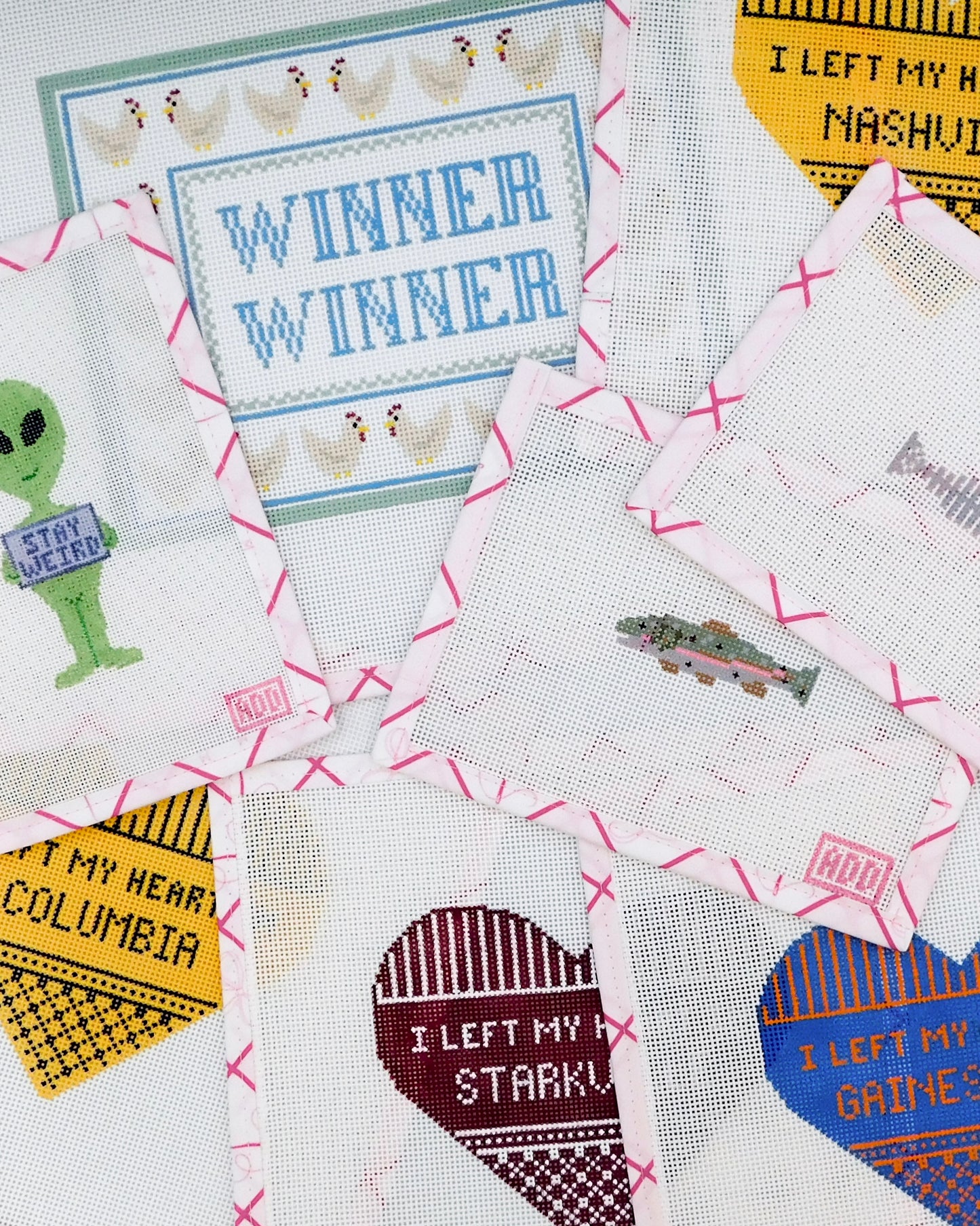 Stay Weird Alien Needlepoint Canvas