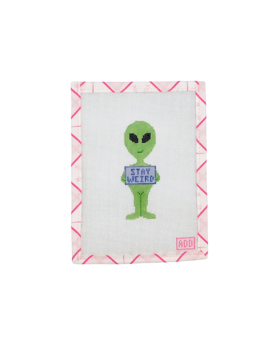 Stay Weird Alien Needlepoint Canvas