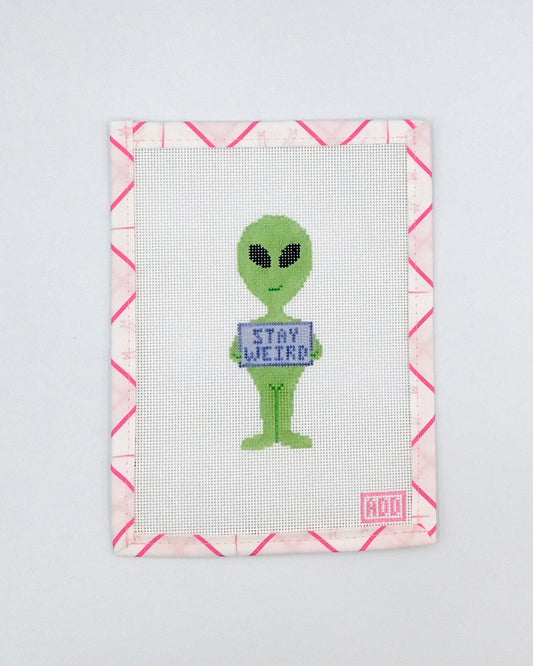 Stay Weird Alien Needlepoint Canvas